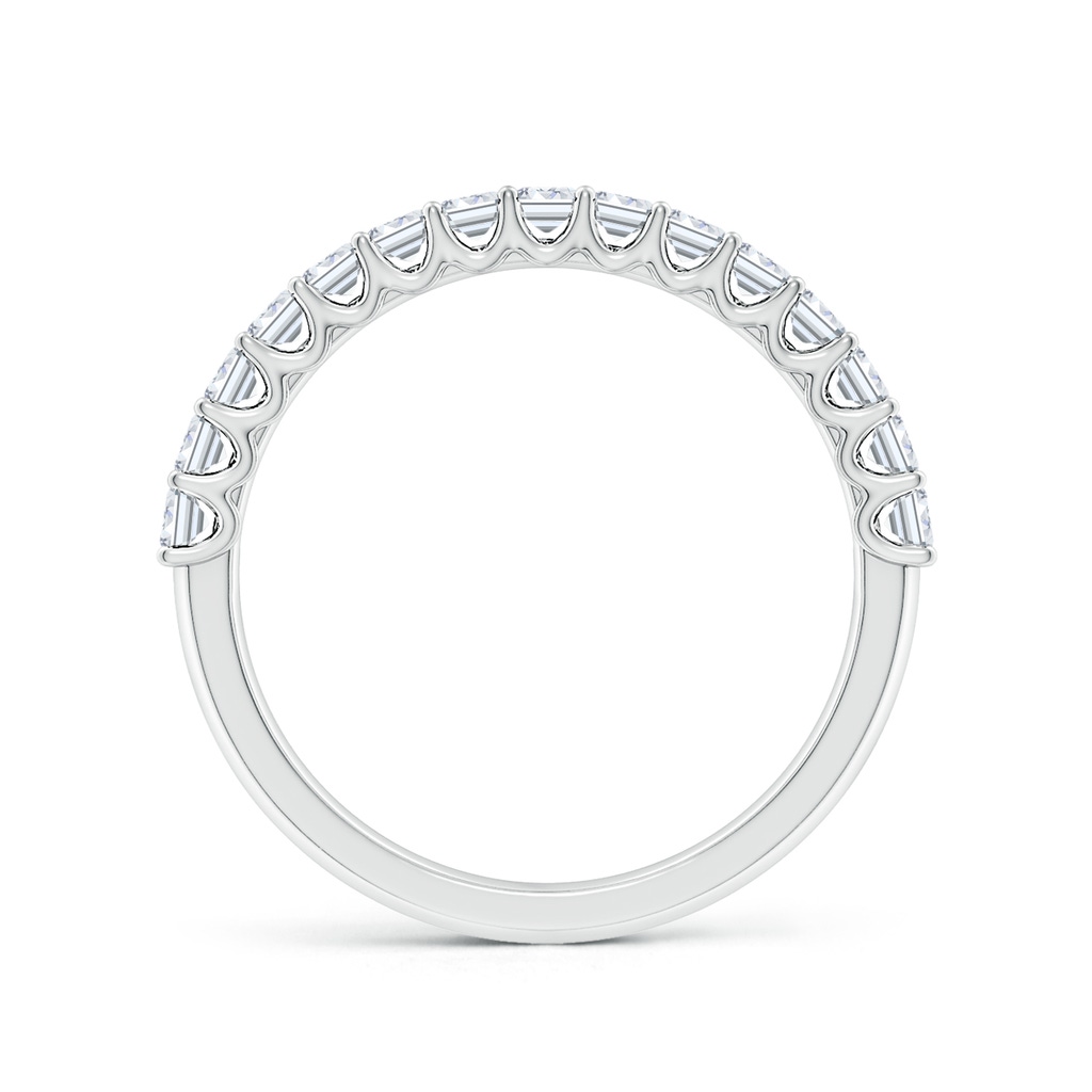 3x2mm FGVS Lab-Grown Shared Prong-Set Emerald-Cut Diamond Half Eternity Wedding Band in S999 Silver - side 199