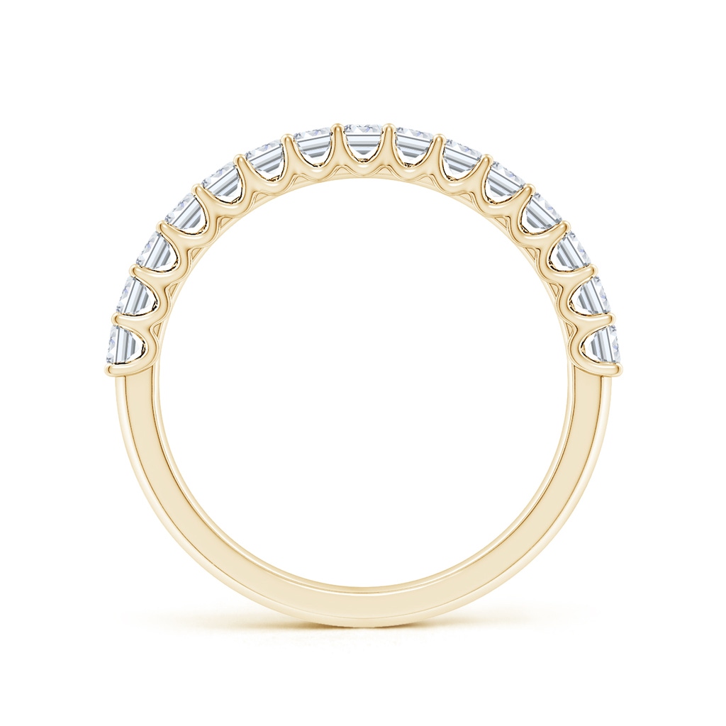 3x2mm FGVS Lab-Grown Shared Prong-Set Emerald-Cut Diamond Half Eternity Wedding Band in Yellow Gold - side 199