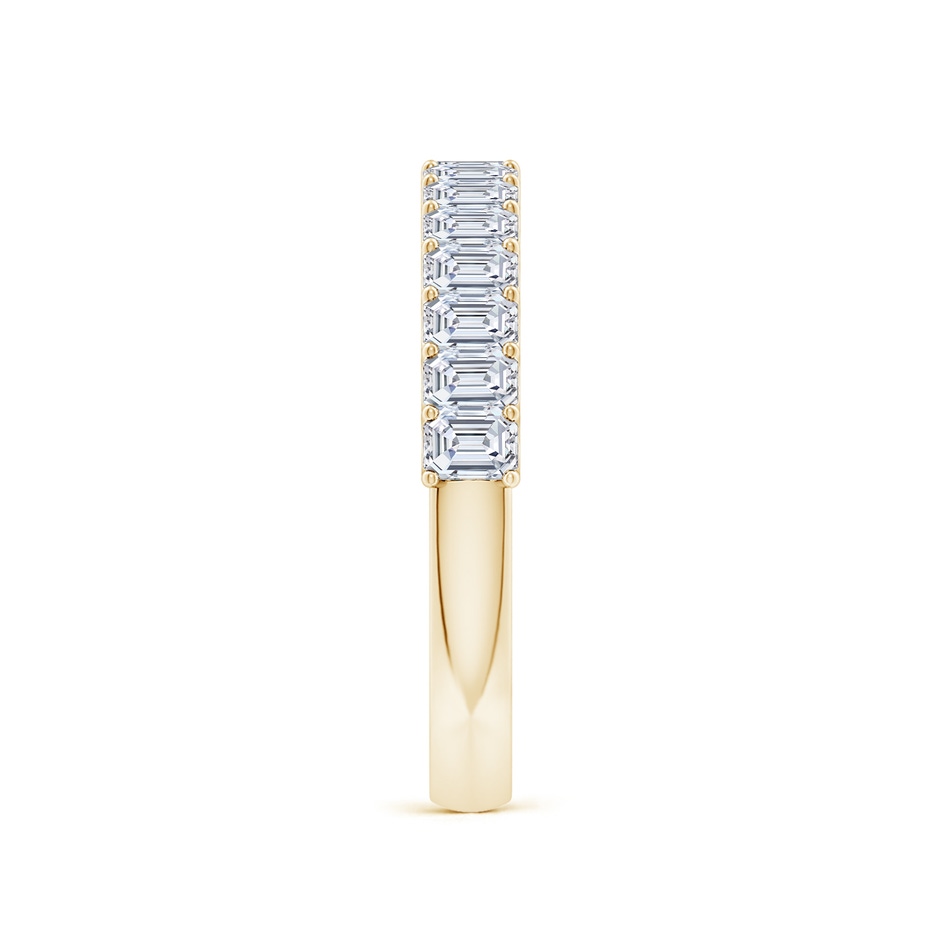 3x2mm FGVS Lab-Grown Shared Prong-Set Emerald-Cut Diamond Half Eternity Wedding Band in Yellow Gold side 299