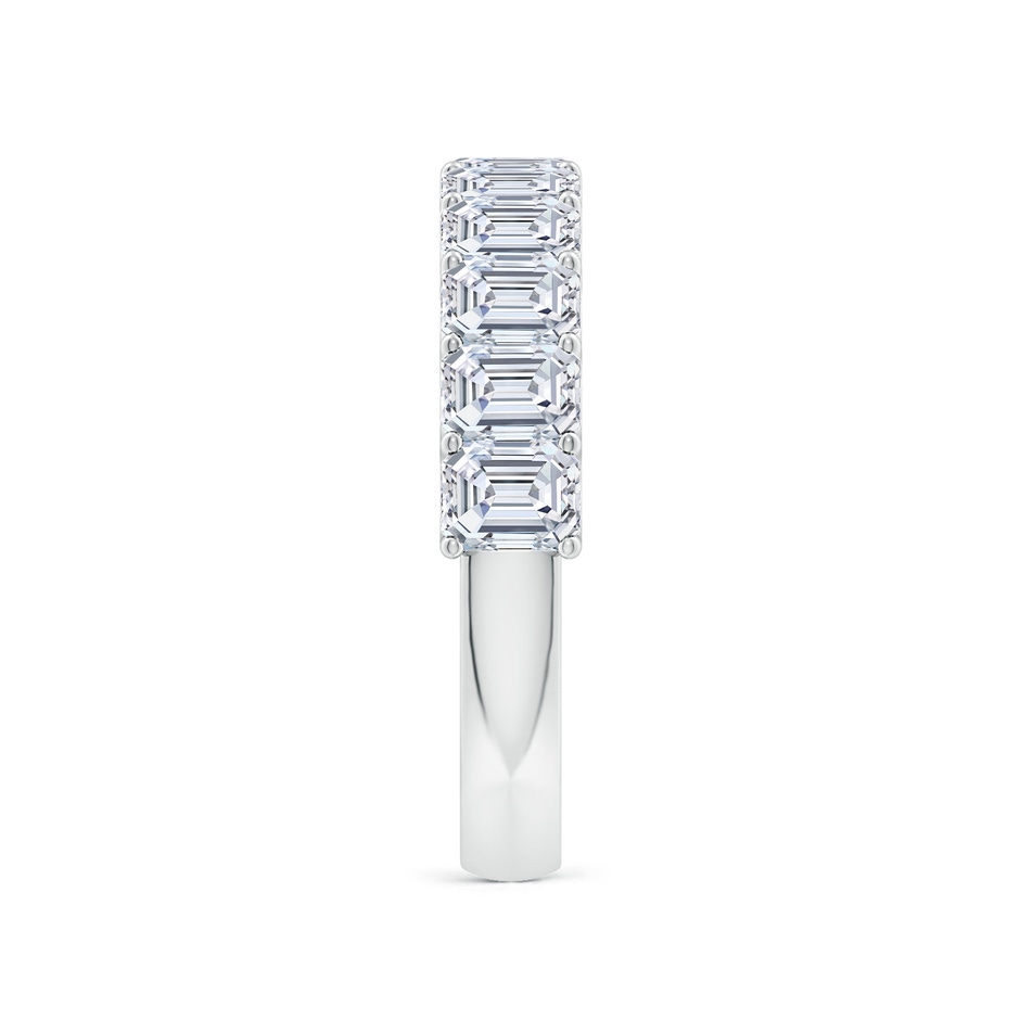 4x3mm FGVS Lab-Grown Shared Prong-Set Emerald-Cut Diamond Half Eternity Wedding Band in White Gold side 299