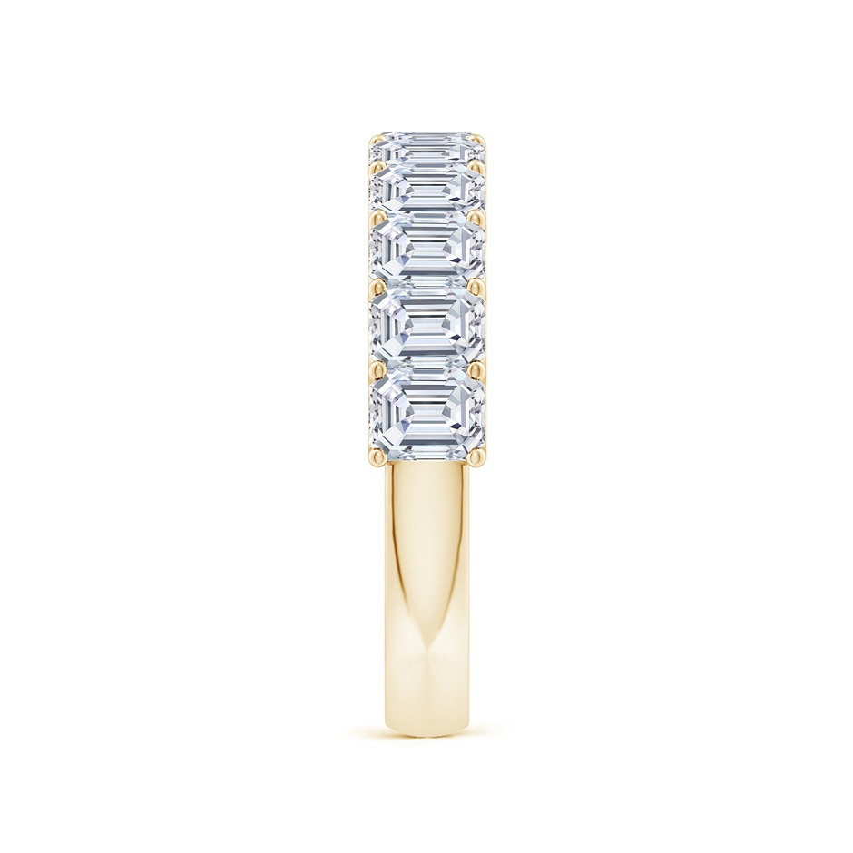 4x3mm FGVS Lab-Grown Shared Prong-Set Emerald-Cut Diamond Half Eternity Wedding Band in Yellow Gold side 299