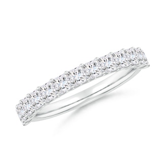 2.5mm FGVS Lab-Grown Shared Prong-Set Princess-Cut Diamond Half Eternity Wedding Band in White Gold