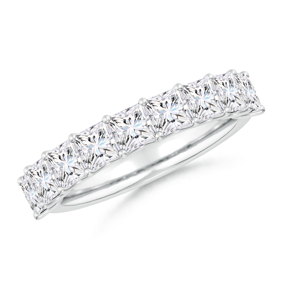 3.5mm FGVS Lab-Grown Shared Prong-Set Princess-Cut Diamond Half Eternity Wedding Band in P950 Platinum 