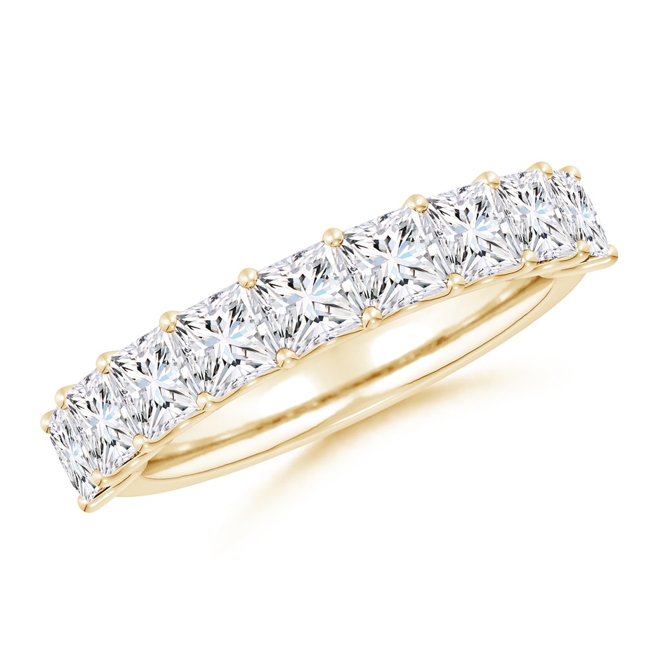 3.5mm FGVS Lab-Grown Shared Prong-Set Princess-Cut Diamond Half Eternity Wedding Band in Yellow Gold 