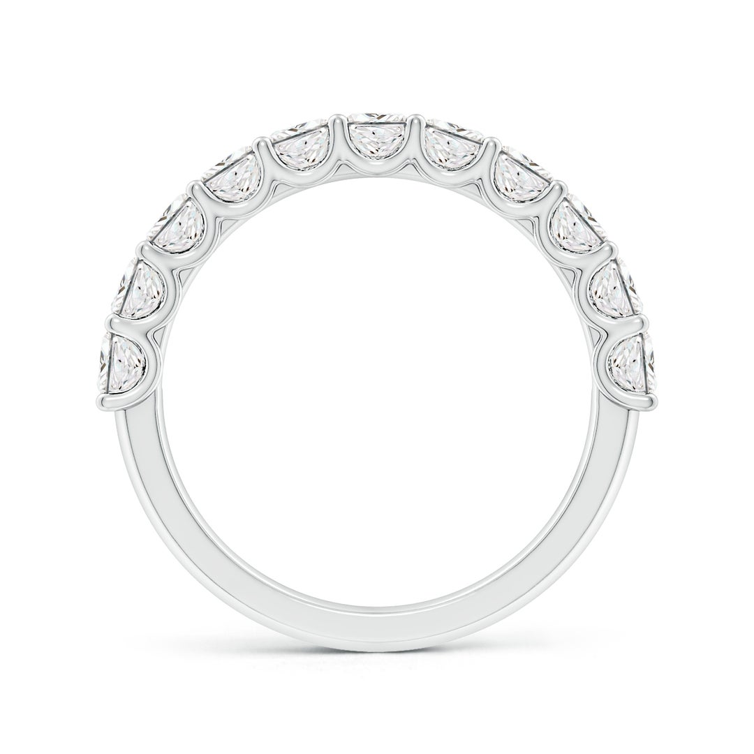 3mm FGVS Lab-Grown Shared Prong-Set Princess-Cut Diamond Half Eternity Wedding Band in P950 Platinum - side 2