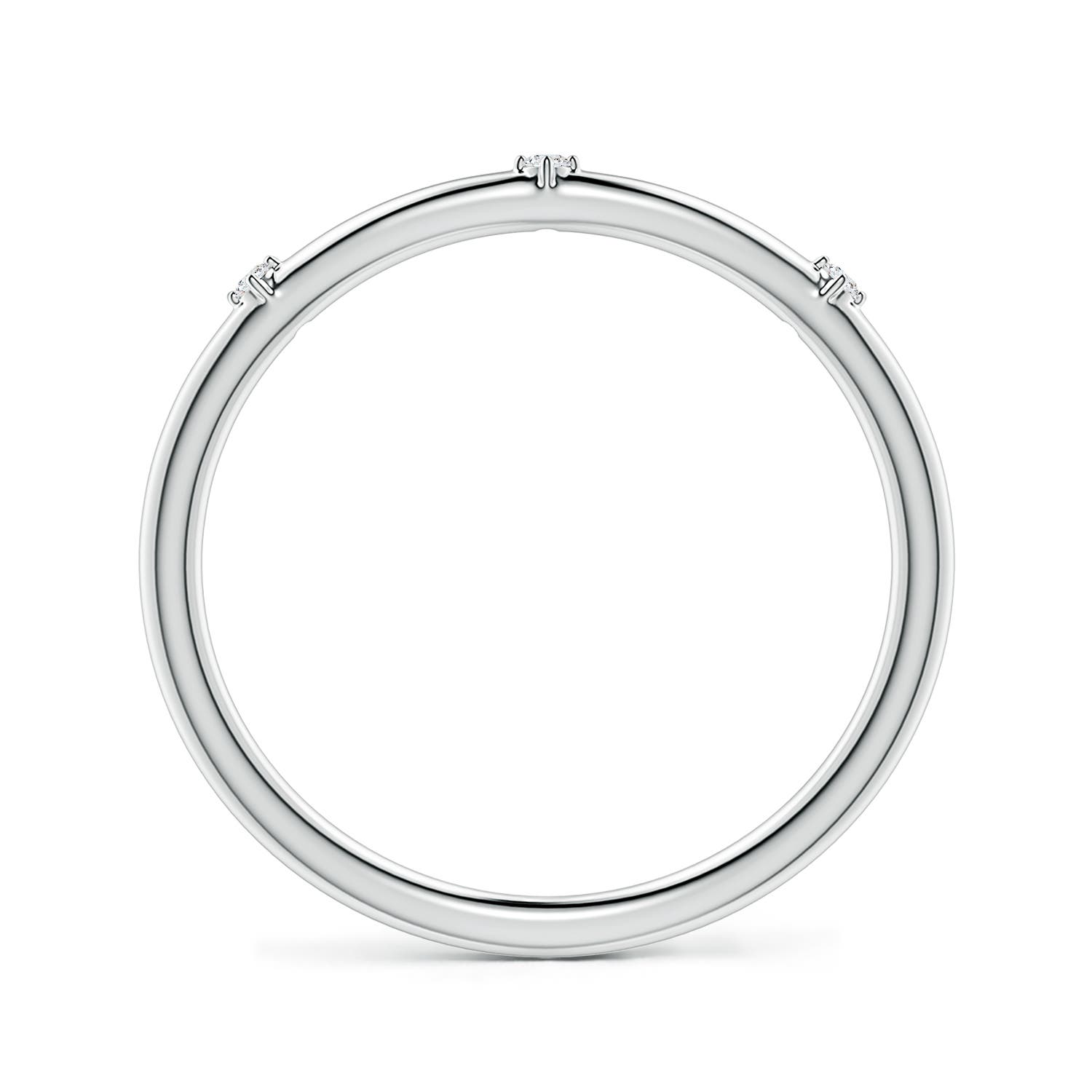 1.2mm DEVVS Round Lab-Grown Diamond Three-Stone Station Ring in S999 Silver