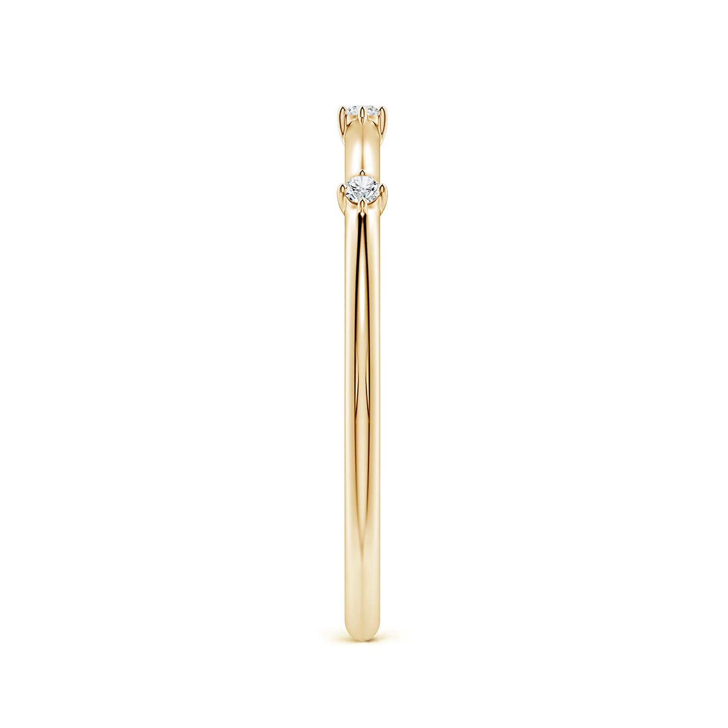 1.5mm FGVS Round Lab-Grown Diamond Three-Stone Station Ring in Yellow Gold - side 4