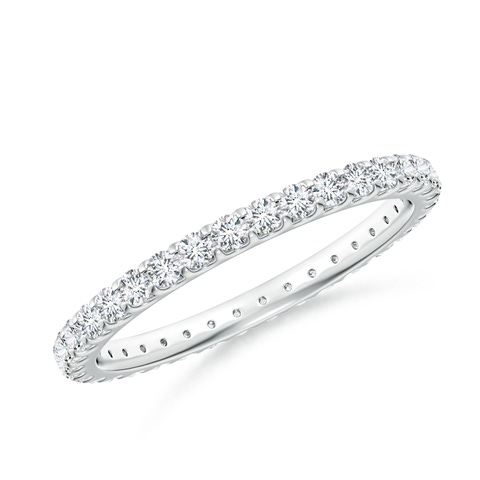 1.7mm FGVS Lab-Grown Shared Prong-Set Diamond Eternity Wedding Band for Her in 55 18K White Gold