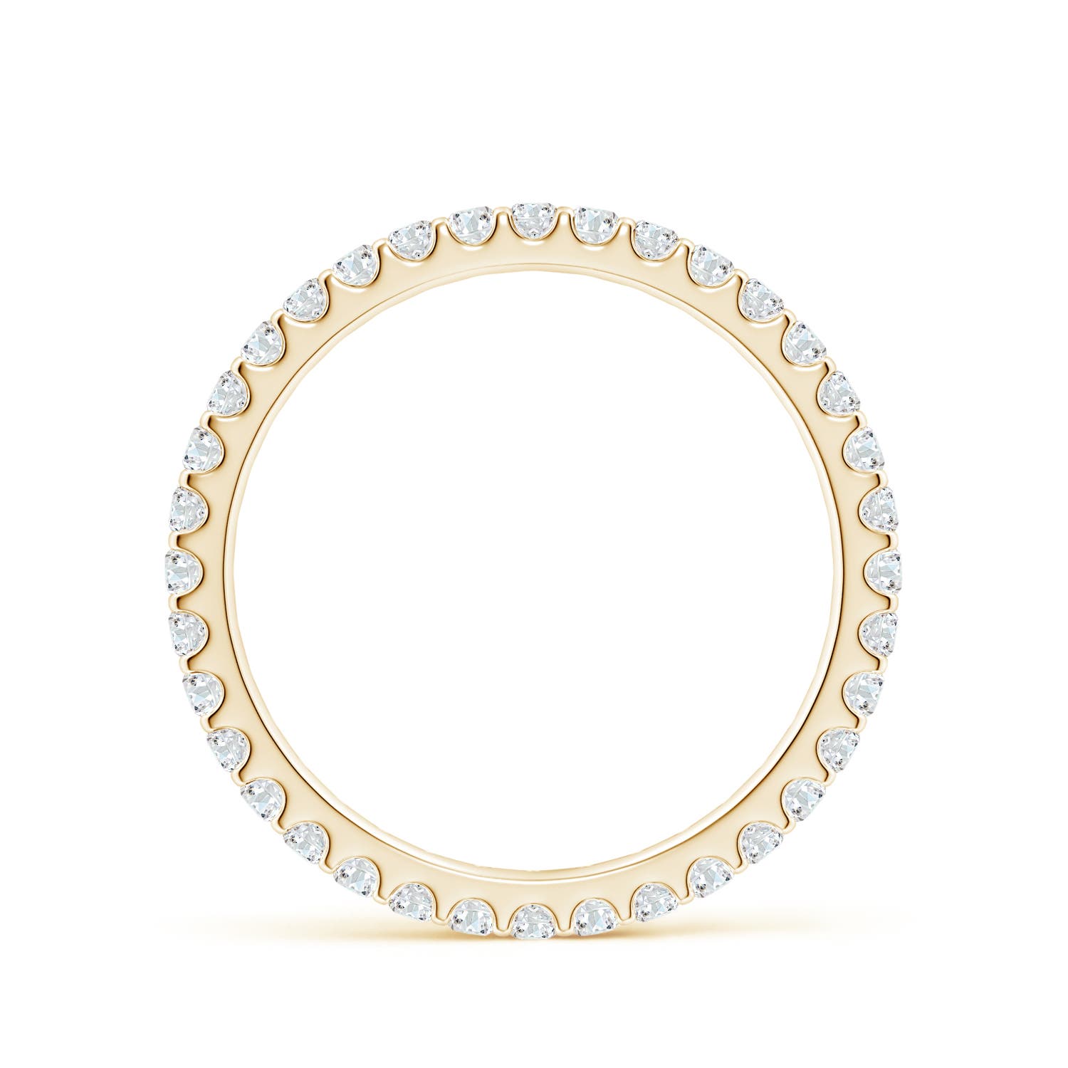 1.7mm FGVS Lab-Grown Shared Prong-Set Diamond Eternity Wedding Band for Her in 55 Yellow Gold