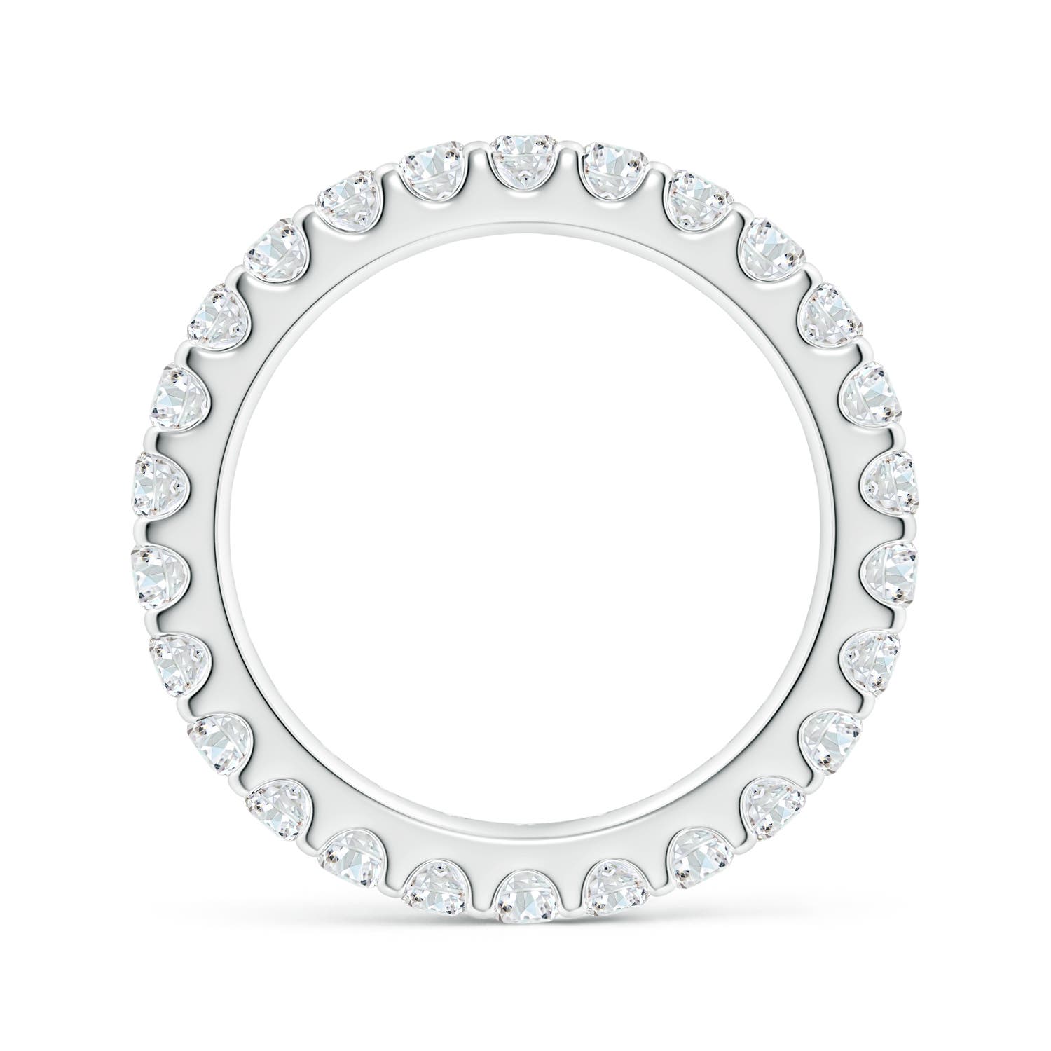 2.8mm FGVS Lab-Grown Shared Prong-Set Diamond Eternity Wedding Band for Her in 55 18K White Gold