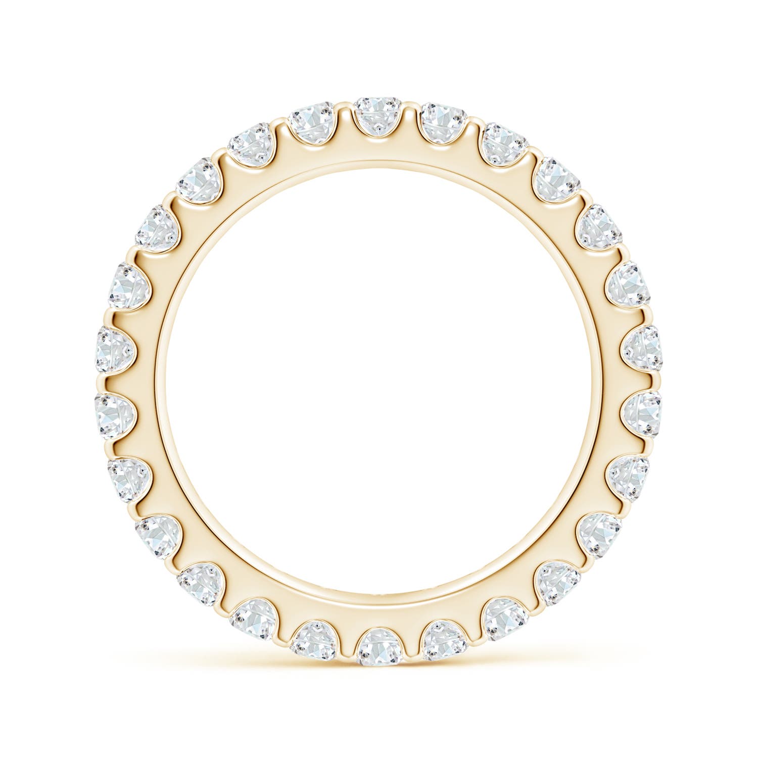 2.8mm FGVS Lab-Grown Shared Prong-Set Diamond Eternity Wedding Band for Her in 70 Yellow Gold - side 3