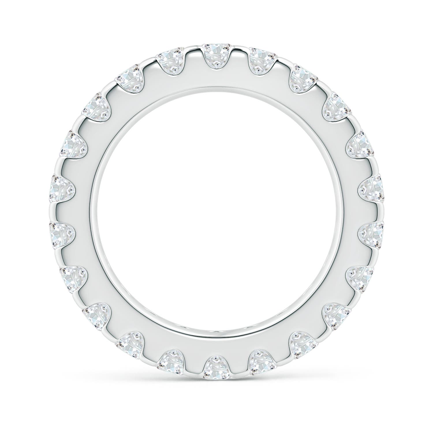 3.3mm FGVS Lab-Grown Shared Prong-Set Diamond Eternity Wedding Band for Her in 55 White Gold