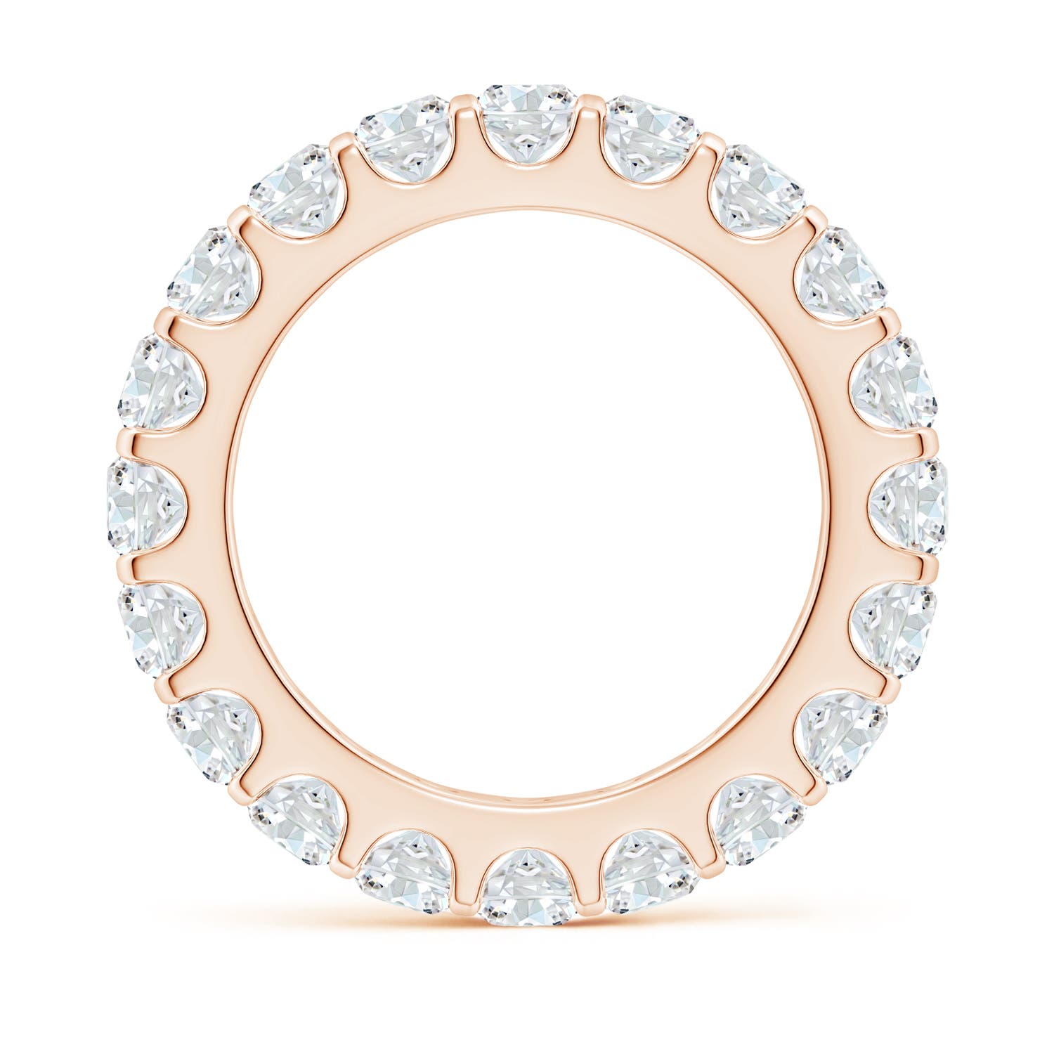 3.5mm FGVS Lab-Grown Shared Prong-Set Diamond Eternity Wedding Band for Her in 60 Rose Gold
