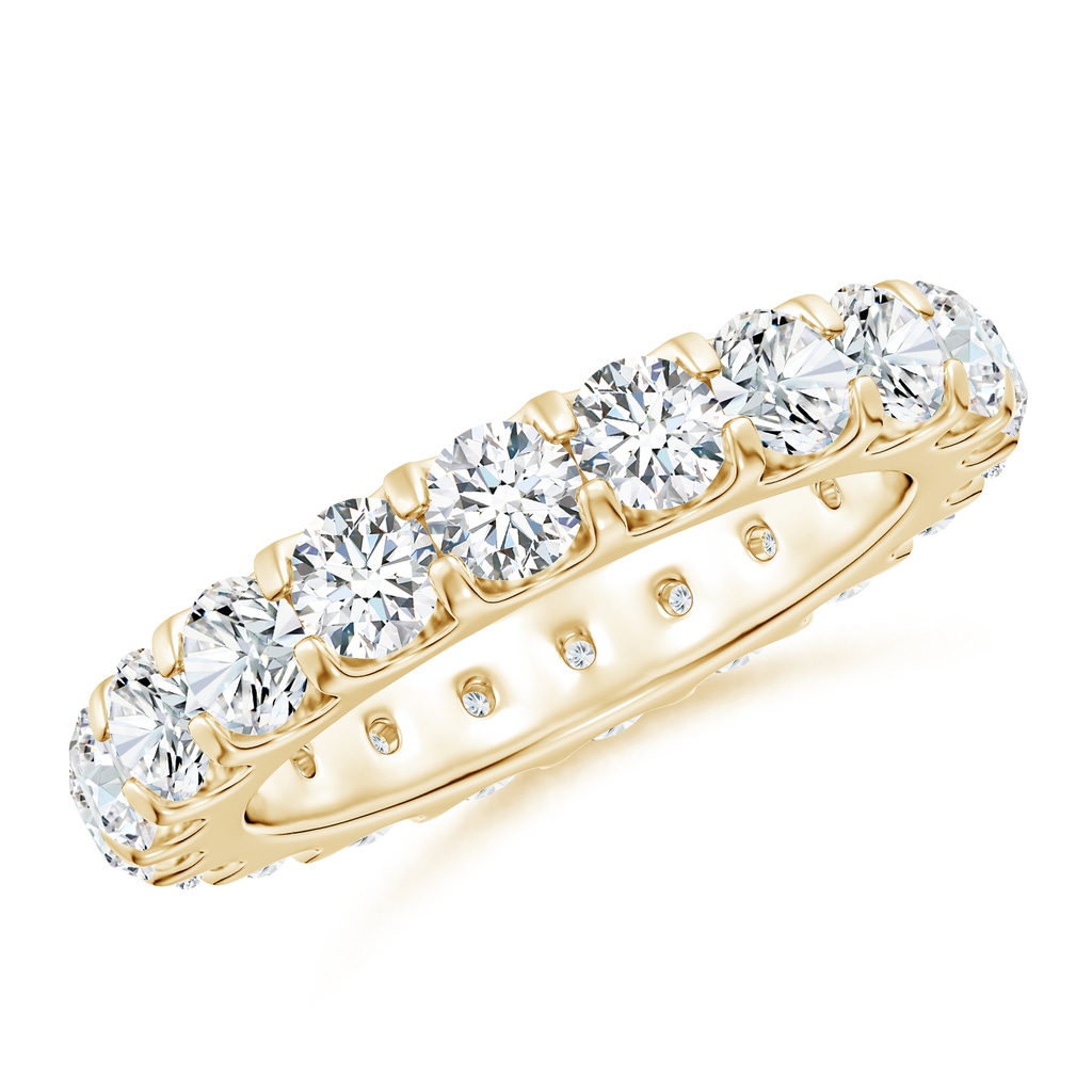 3.5mm FGVS Lab-Grown Shared Prong-Set Diamond Eternity Wedding Band for Her in 65 Yellow Gold