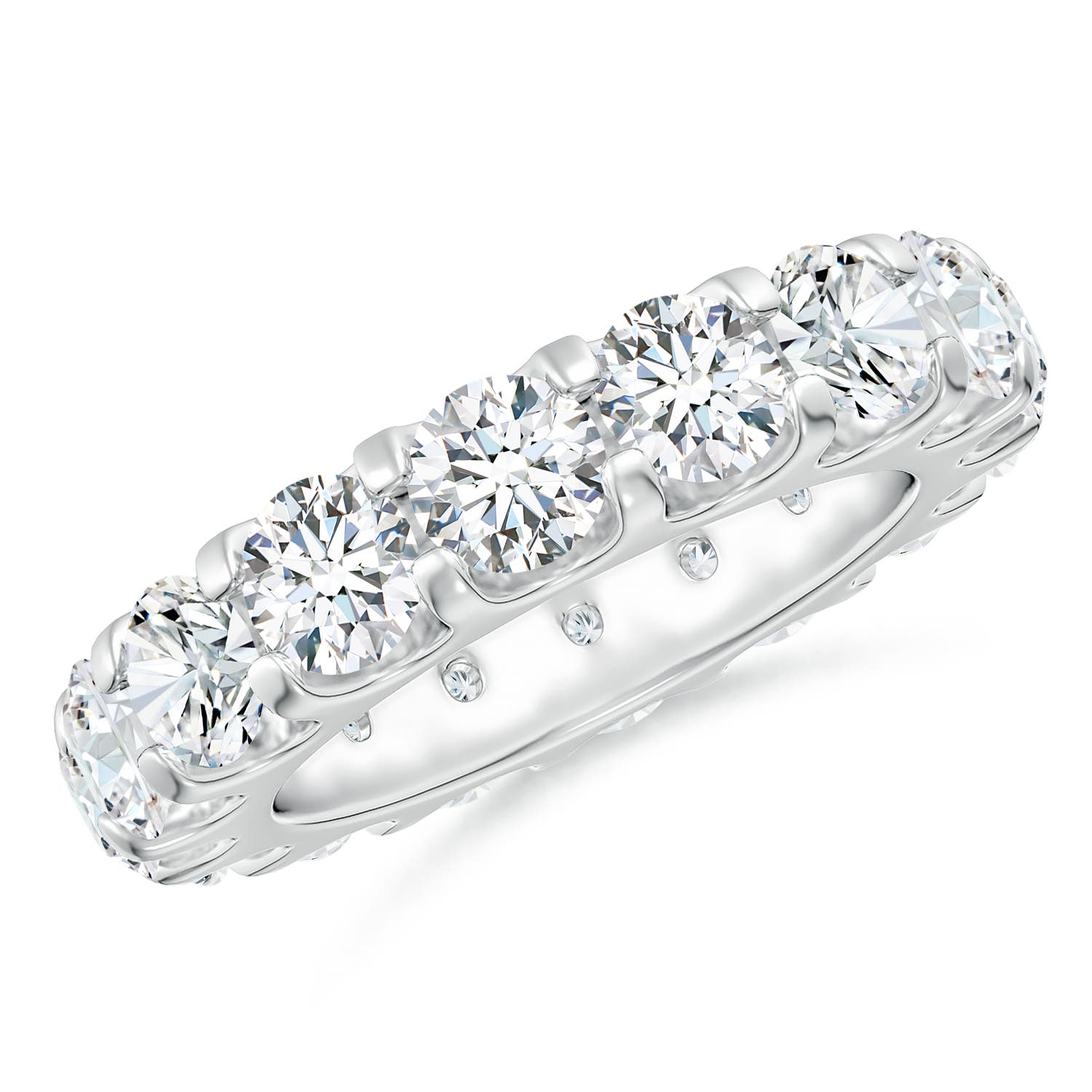 4.5mm FGVS Lab-Grown Shared Prong-Set Diamond Eternity Wedding Band for Her in 55 18K White Gold