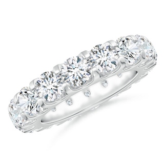 4.5mm FGVS Lab-Grown Shared Prong-Set Diamond Eternity Wedding Band for Her in 55 P950 Platinum