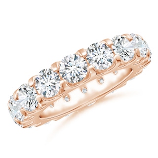 4.5mm FGVS Lab-Grown Shared Prong-Set Diamond Eternity Wedding Band for Her in 55 Rose Gold