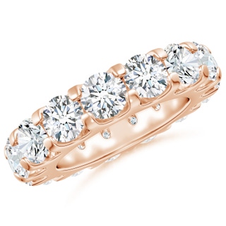 5.1mm FGVS Lab-Grown Shared Prong-Set Diamond Eternity Wedding Band for Her in 55 18K Rose Gold