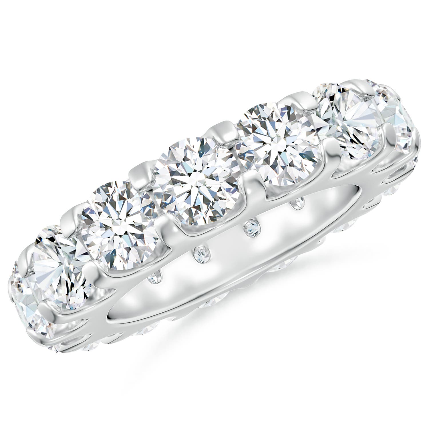 5.1mm FGVS Lab-Grown Shared Prong-Set Diamond Eternity Wedding Band for Her in 55 White Gold