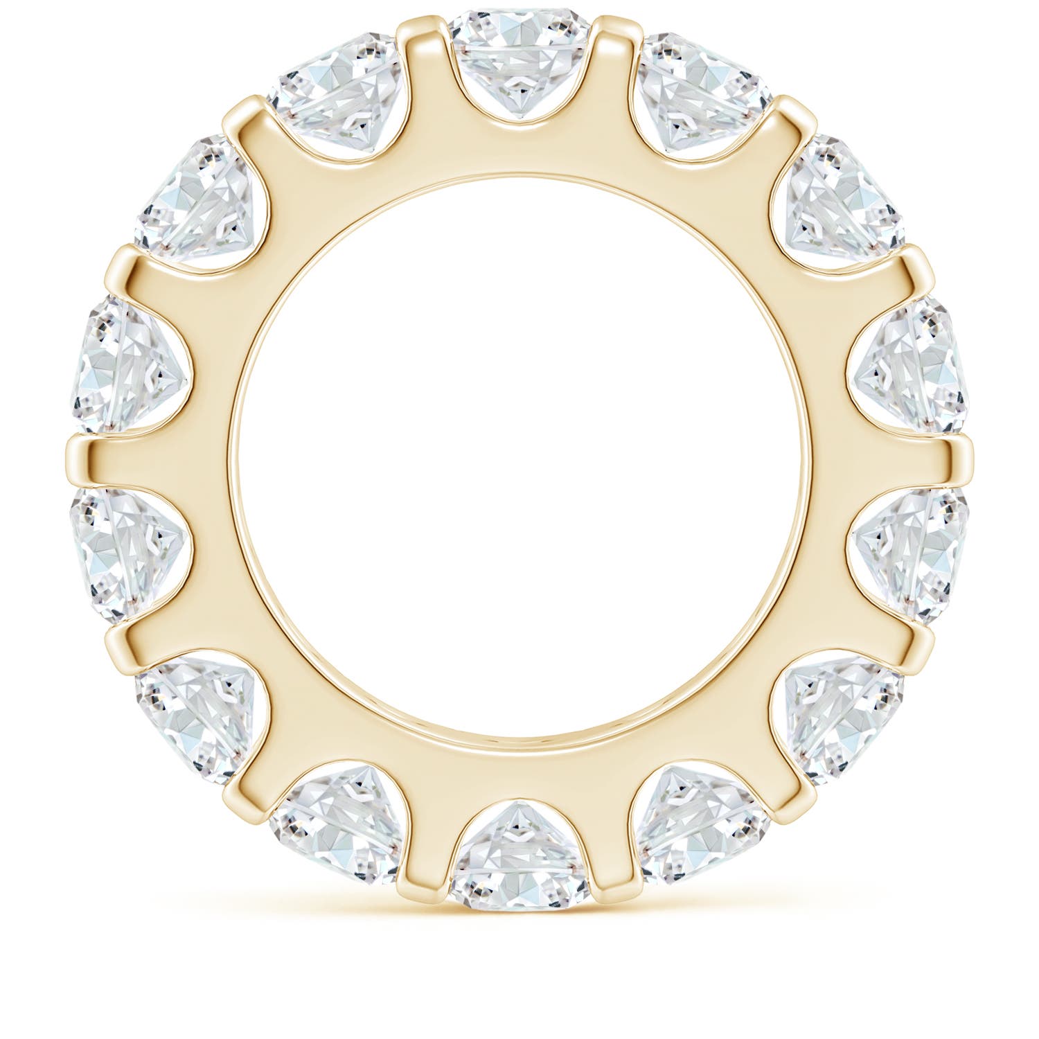 5.4mm FGVS Lab-Grown Shared Prong-Set Diamond Eternity Wedding Band for Her in 75 Yellow Gold - side 3