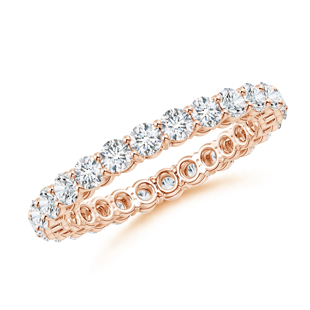 2.5mm FGVS Lab-Grown Prong-Set Round Diamond Eternity Wedding Band in 50 Rose Gold