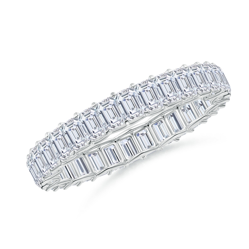 3x2mm FGVS Lab-Grown Prong-Set Emerald-Cut Diamond Eternity Wedding Ring in 55 P950 Platinum