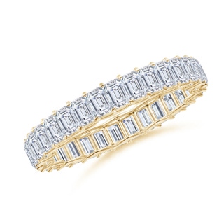 3x2mm FGVS Lab-Grown Prong-Set Emerald-Cut Diamond Eternity Wedding Ring in 65 Yellow Gold
