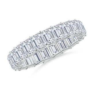 4x3mm FGVS Lab-Grown Prong-Set Emerald-Cut Diamond Eternity Wedding Ring in 55 P950 Platinum