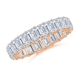 4x3mm FGVS Lab-Grown Prong-Set Emerald-Cut Diamond Eternity Wedding Ring in 55 Rose Gold