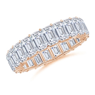 5x3mm FGVS Lab-Grown Prong-Set Emerald-Cut Diamond Eternity Wedding Ring in 55 Rose Gold