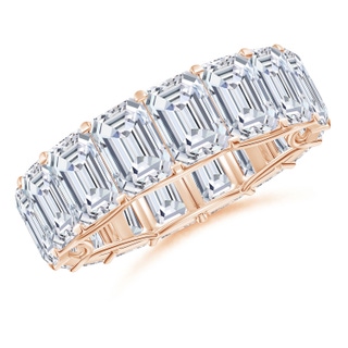 6.5x4.5mm FGVS Lab-Grown Prong-Set Emerald-Cut Diamond Eternity Wedding Ring in 55 Rose Gold