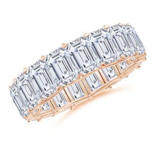 6x4mm FGVS Lab-Grown Prong-Set Emerald-Cut Diamond Eternity Wedding Ring in 55 Rose Gold