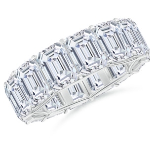7x5mm FGVS Lab-Grown Prong-Set Emerald-Cut Diamond Eternity Wedding Ring in 55 P950 Platinum