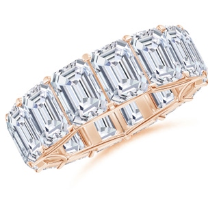 7x5mm FGVS Lab-Grown Prong-Set Emerald-Cut Diamond Eternity Wedding Ring in 65 Rose Gold
