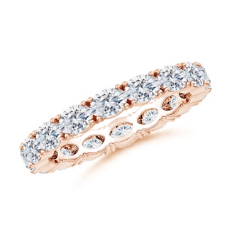 4x3mm FGVS Lab-Grown East-West Oval Diamond Eternity Wedding Band in 60 10K Rose Gold