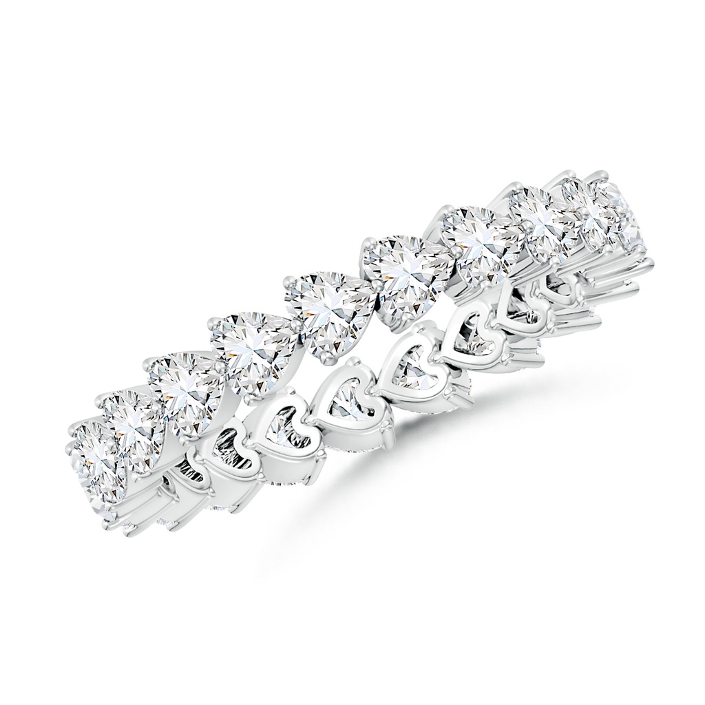 3mm FGVS Lab-Grown East-West Heart-Shaped Diamond Eternity Wedding Band in 60 White Gold