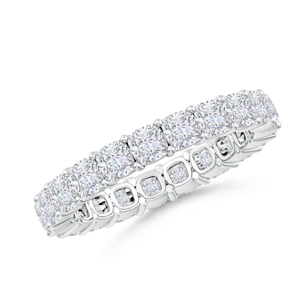 3mm FGVS Lab-Grown North-South Cushion Diamond Classic Eternity Wedding Band in 60 White Gold