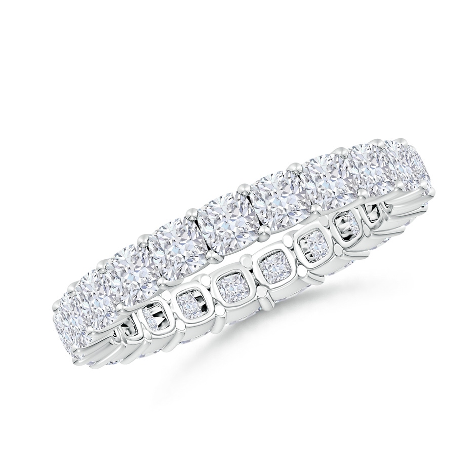 3mm FGVS Lab-Grown North-South Cushion Diamond Classic Eternity Wedding Band in 60 White Gold 