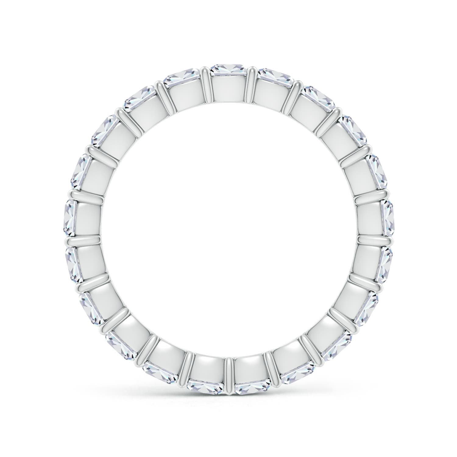 3mm FGVS Lab-Grown North-South Cushion Diamond Classic Eternity Wedding Band in 60 White Gold - side 2