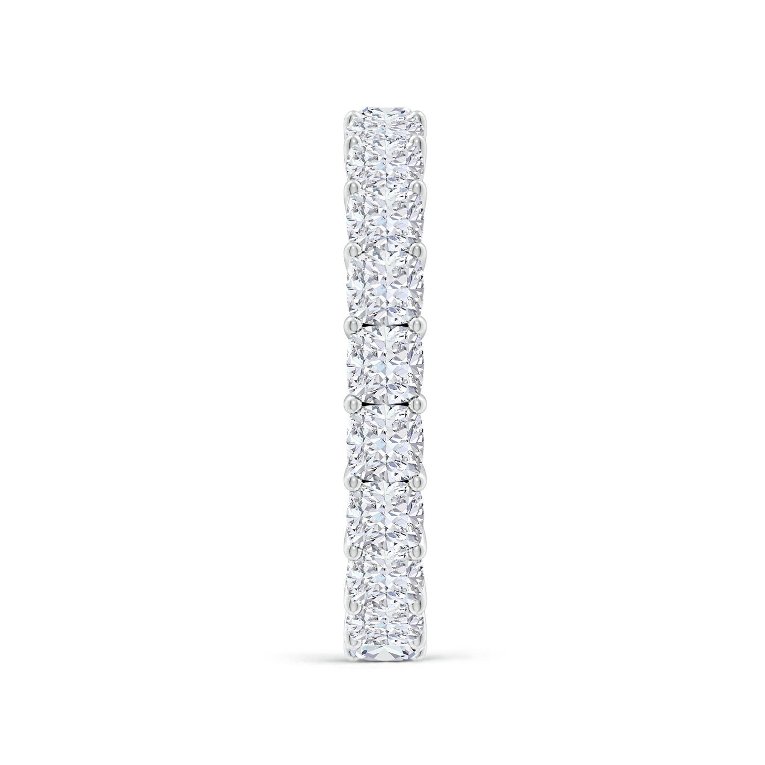 3mm FGVS Lab-Grown North-South Cushion Diamond Classic Eternity Wedding Band in 60 White Gold - side 3
