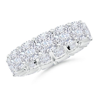 5mm FGVS Lab-Grown North-South Cushion Diamond Classic Eternity Wedding Band in 75 S999 Silver