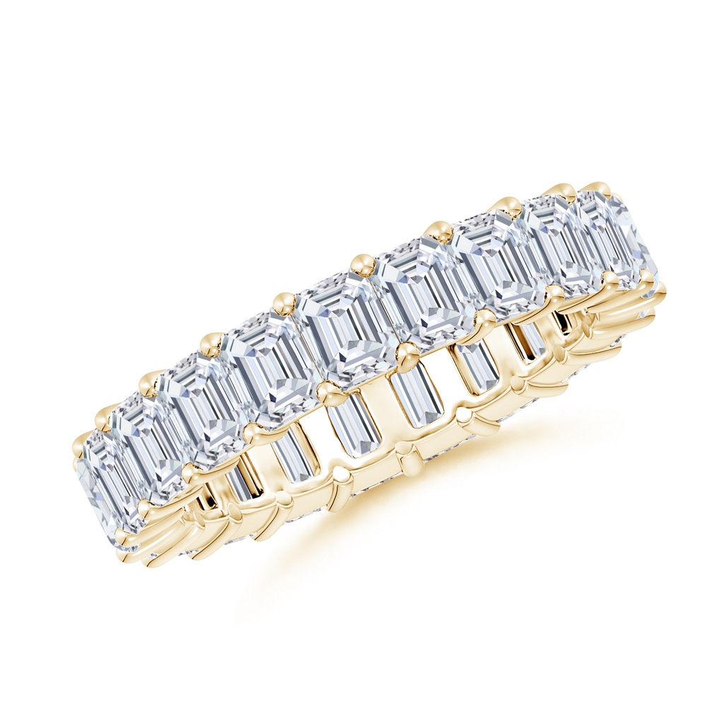 4x3mm FGVS Lab-Grown North-South Emerald-Cut Diamond Classic Eternity Wedding Band in 65 Yellow Gold