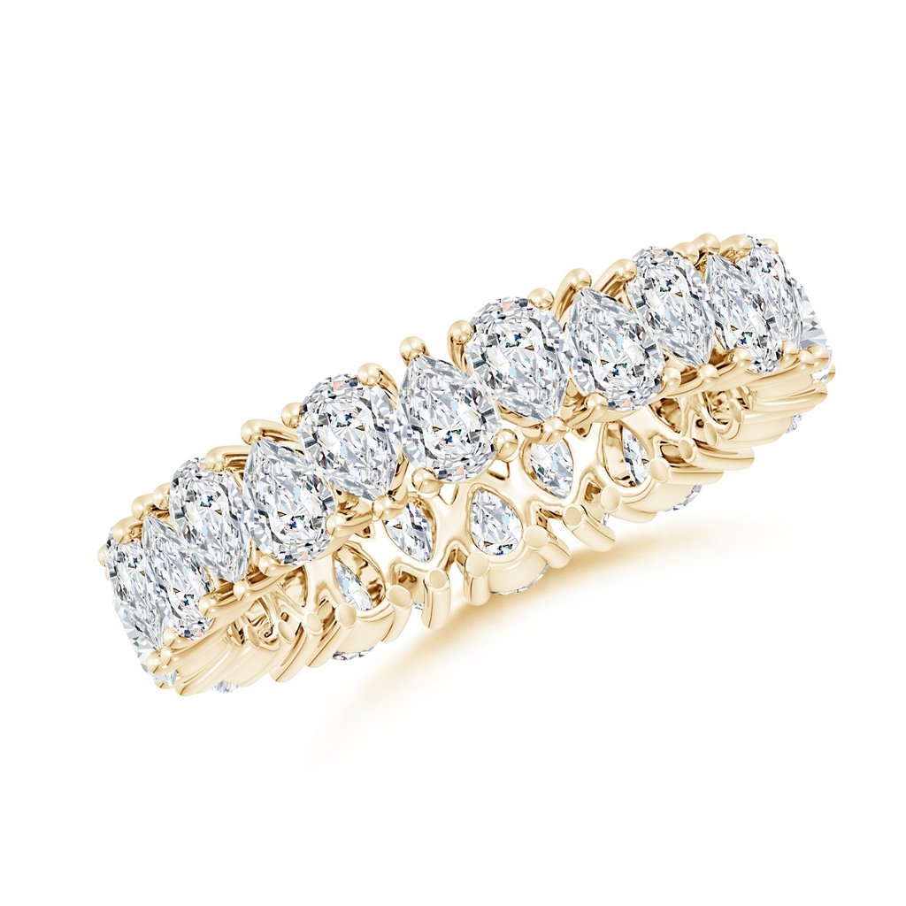 4x3mm FGVS Lab-Grown North-South Alternating Pear Diamond Eternity Wedding Band in 65 Yellow Gold