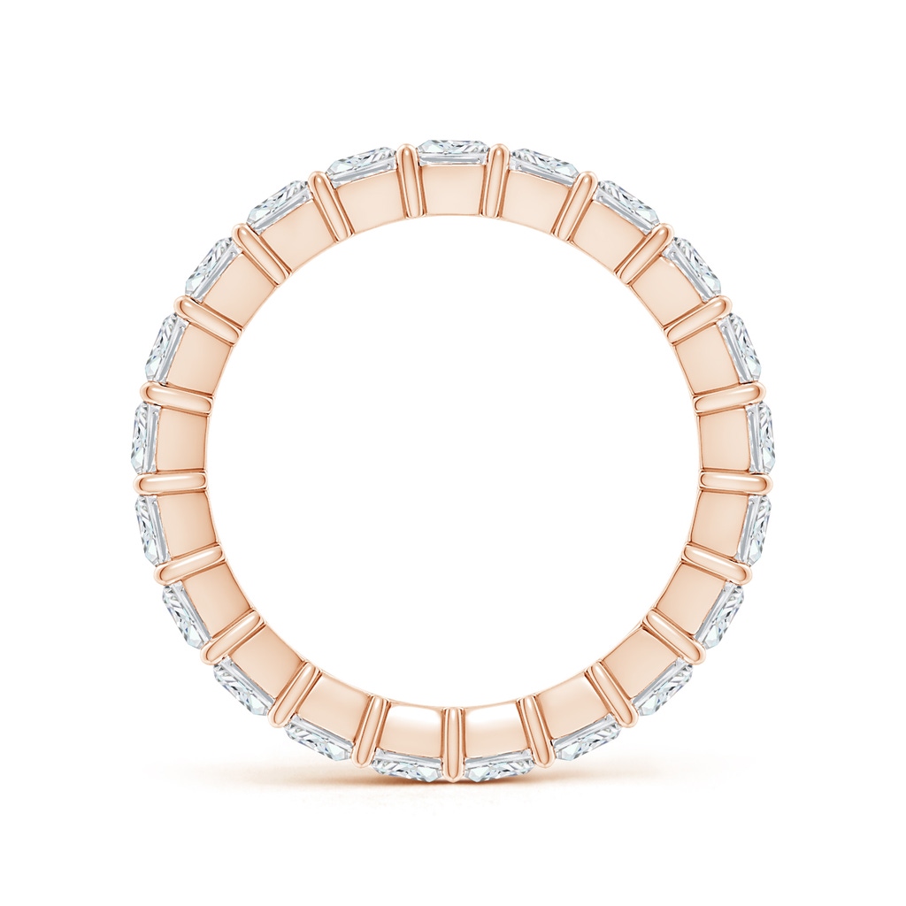 4x3mm FGVS Lab-Grown North-South Radiant-Cut Diamond Classic Eternity Wedding Band in 60 Rose Gold - side 199