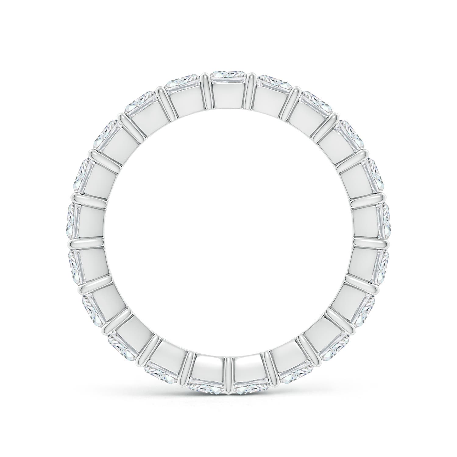 4x3mm FGVS Lab-Grown North-South Radiant-Cut Diamond Classic Eternity Wedding Band in 60 White Gold - side 2