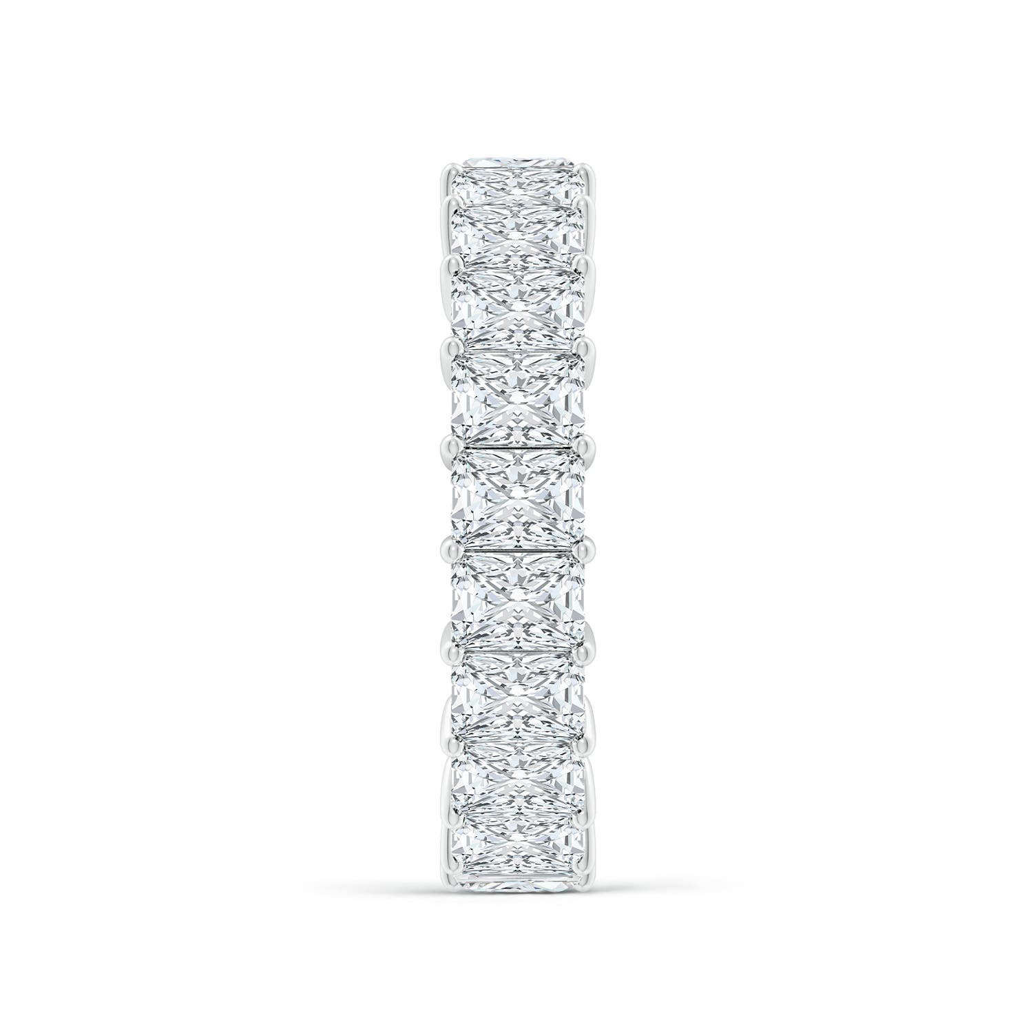 4x3mm FGVS Lab-Grown North-South Radiant-Cut Diamond Classic Eternity Wedding Band in 60 White Gold - side 3