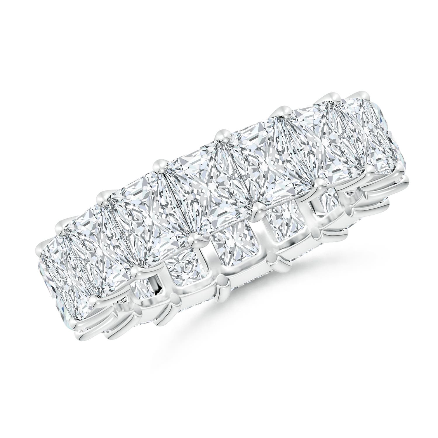 5x3mm FGVS Lab-Grown North-South Radiant-Cut Diamond Classic Eternity Wedding Band in 60 S999 Silver