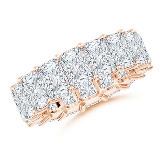6x4mm FGVS Lab-Grown North-South Radiant-Cut Diamond Classic Eternity Wedding Band in 75 Rose Gold