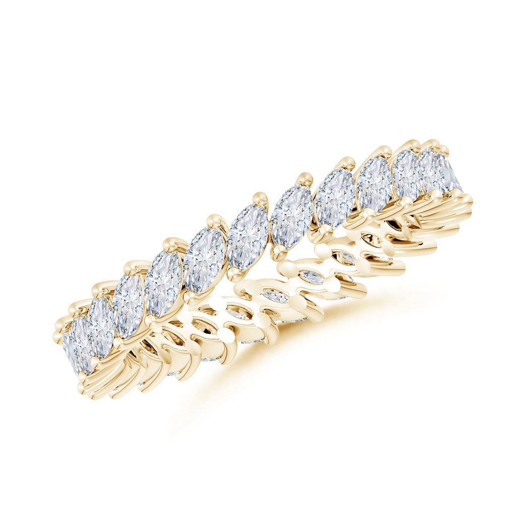 4x2mm FGVS Lab-Grown North-South Marquise Diamond Classic Eternity Wedding Band in 65 Yellow Gold