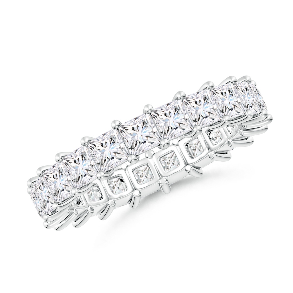 3mm FGVS Lab-Grown North-South Princess-Cut Diamond Classic Eternity Wedding Band in 60 White Gold